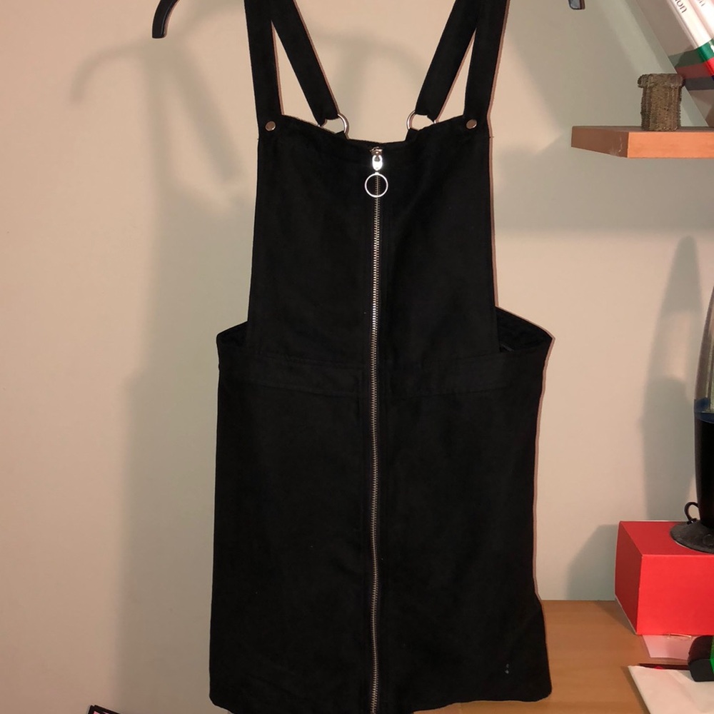 NWOT Black Overall Suede Dress
